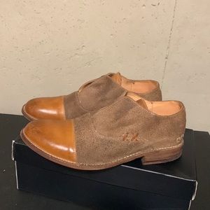 Size 10 brown Bed Stu women’s dress shoes in used condition.